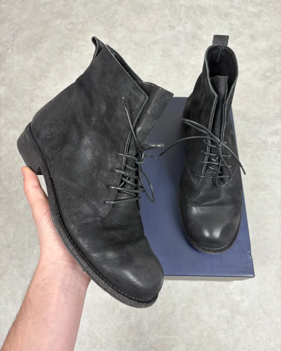 Mattia Capezzani Black Eroded Leather Boots