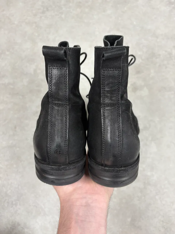 Mattia Capezzani Black Eroded Leather Boots - Image 7
