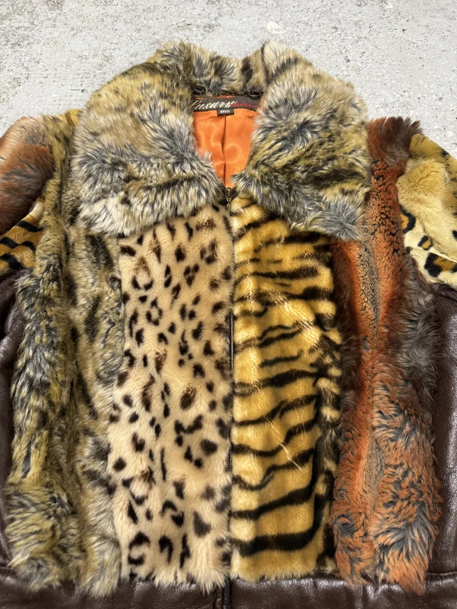 Miss Sixty Patchwork Faux Fur Animal Leopard Jacket - Image 9