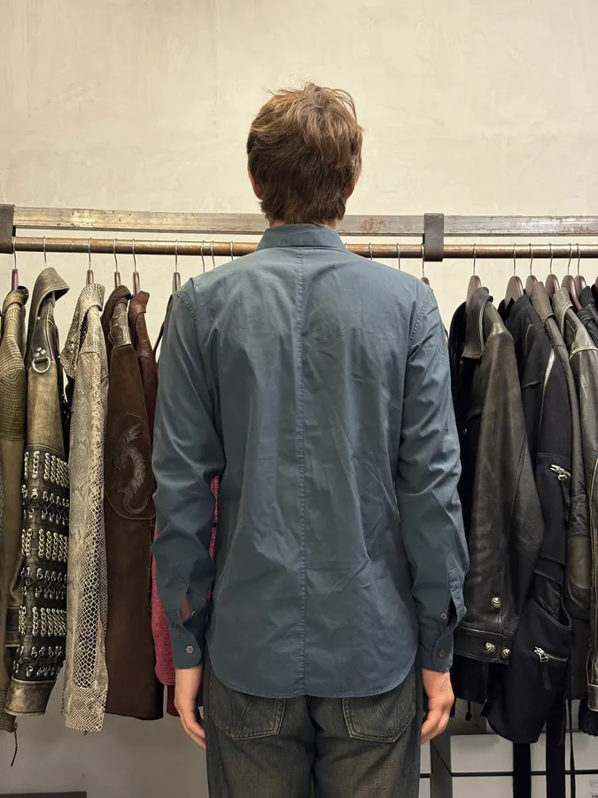 MiuMiu Dark Blue Minimalist Shirt - Image 3