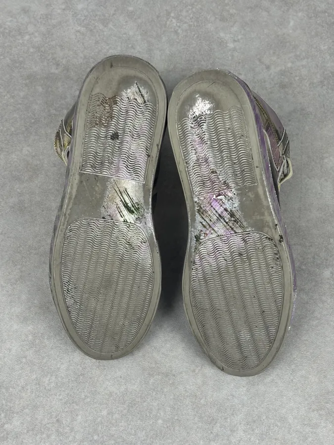 MM6 Maison Margiela Purple Metallic Leather High Sneakers - Image 14