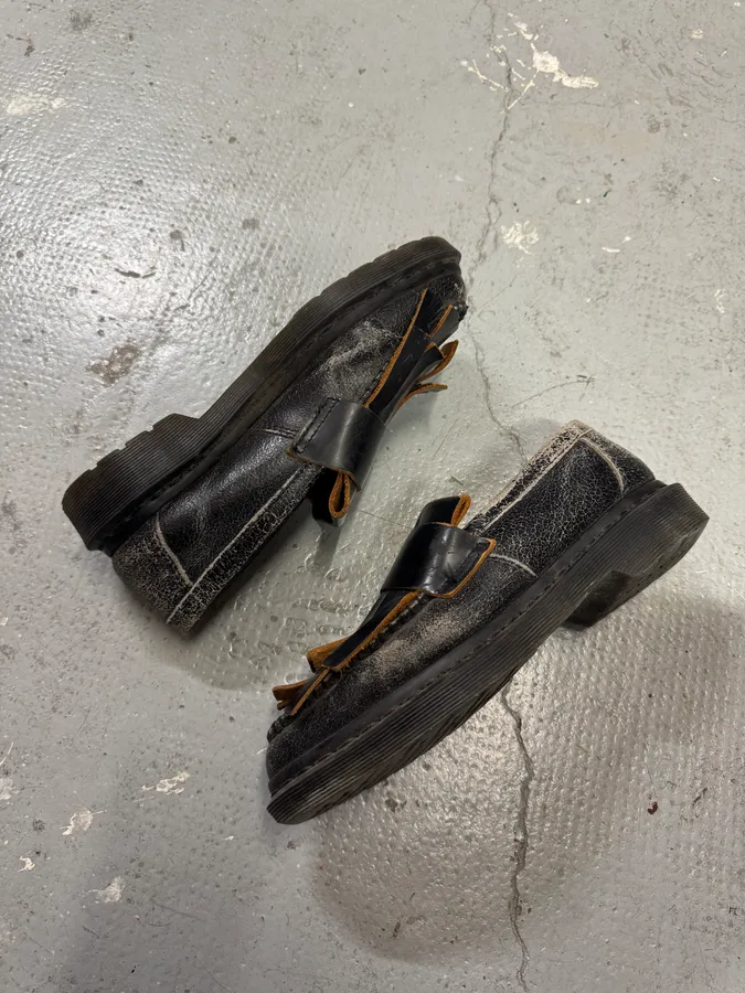 Marni x Dr Martens Black Leather Distressed Loafers - Image 3