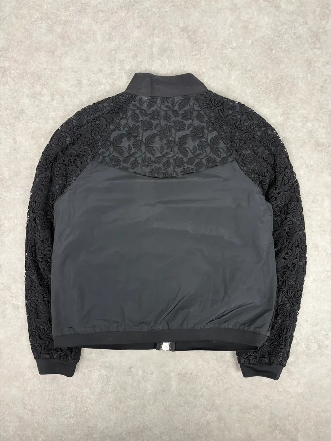Moncler Black Flowers Embroidered Light Jacket - Image 6