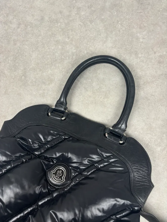 Moncler Black Nylon Quilted Handle Bag - Image 9