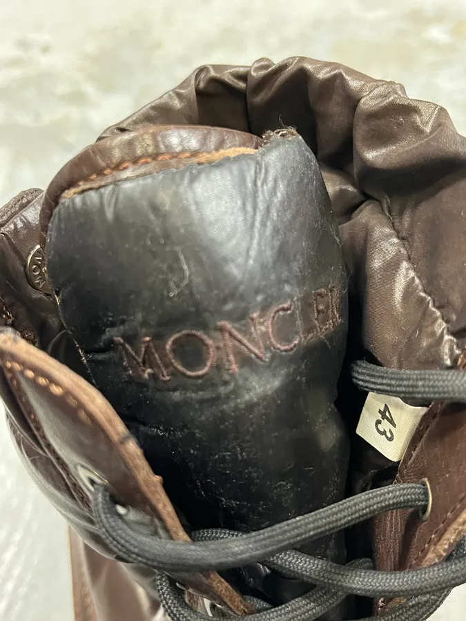 Moncler Brown Quilted Leather Boots - Image 11