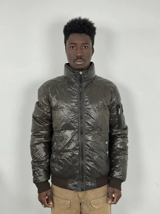 Moncler Cozy Brown Puffer Jacket - Image 2