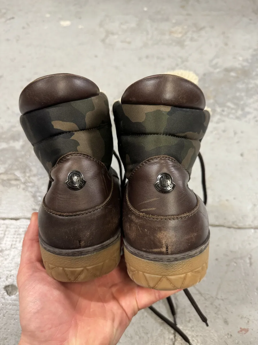 Moncler Mountain Camo Fur Leather Boots - Image 4