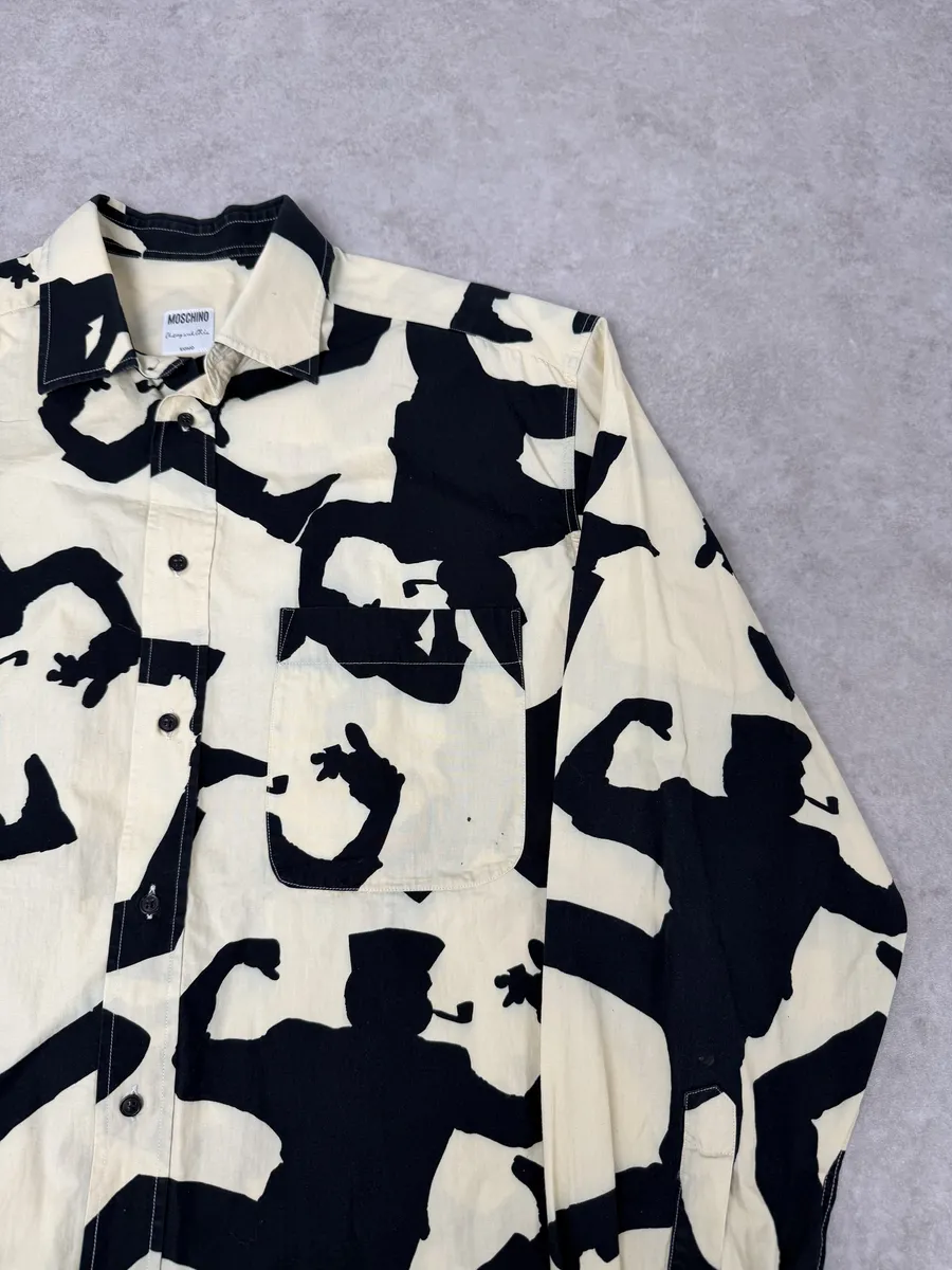 Moschino Beige & Black Crazy Monster Shirt - Image 7