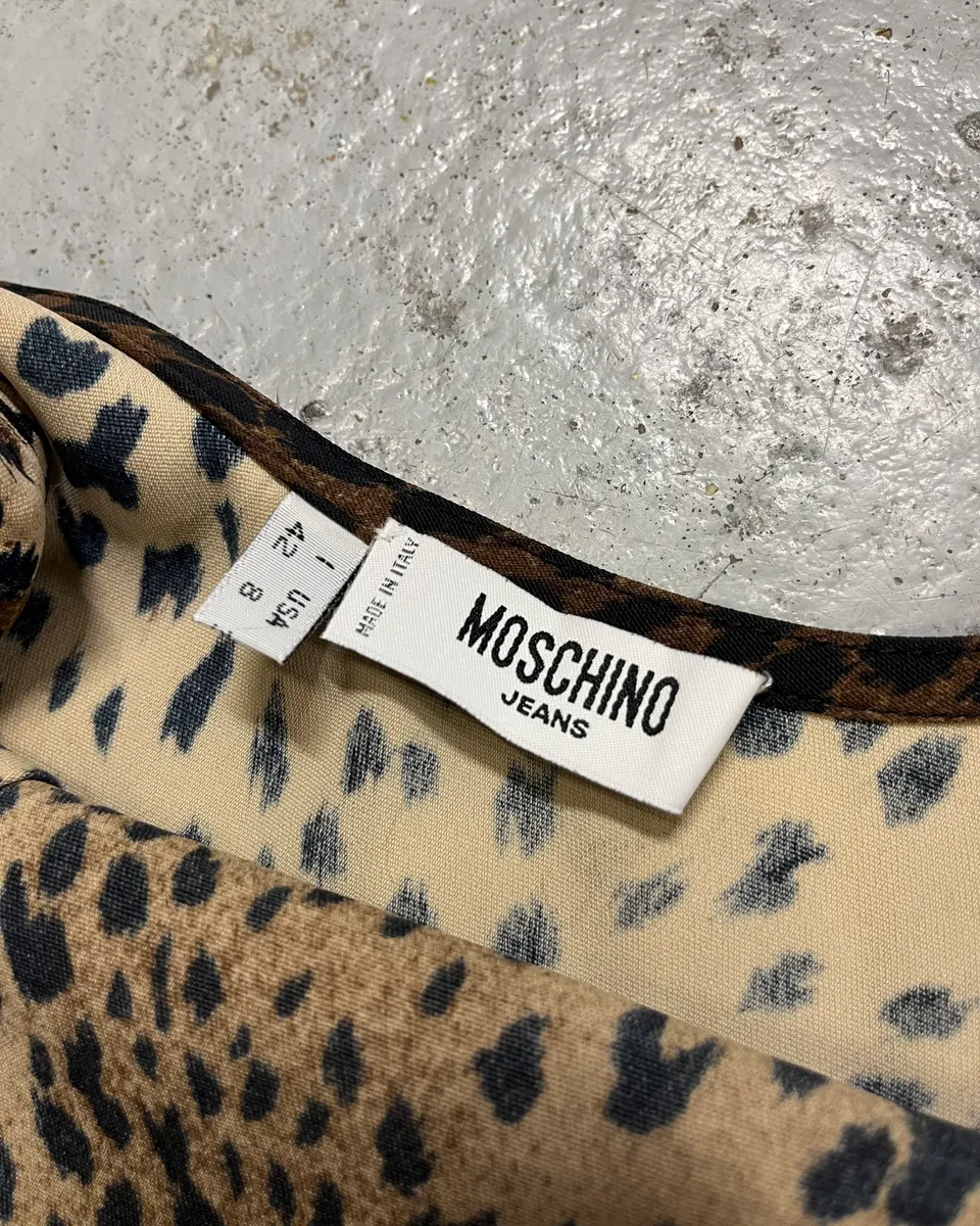 Moschino Beige Leopard Print Dress - Image 9