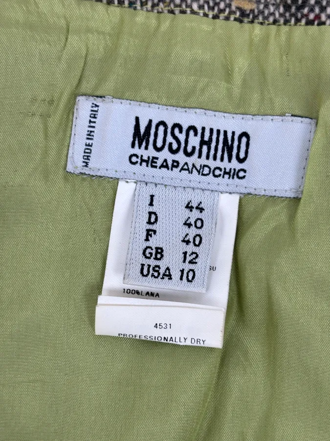 Moschino Beige Wool & Contrast Orange Trim Skirt & Blazer Set - Image 18