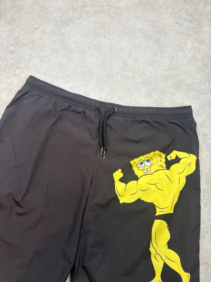 Moschino Black Nylon Spongebob Print Swim Trunks - Image 5