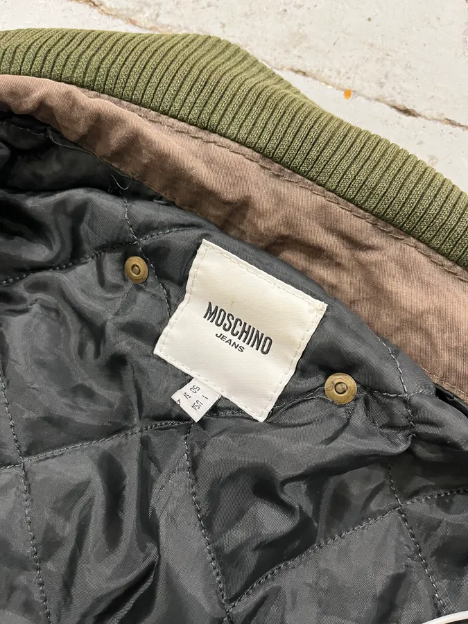 Moschino Contrast Stitch Brown Bomber Jacket - Image 8