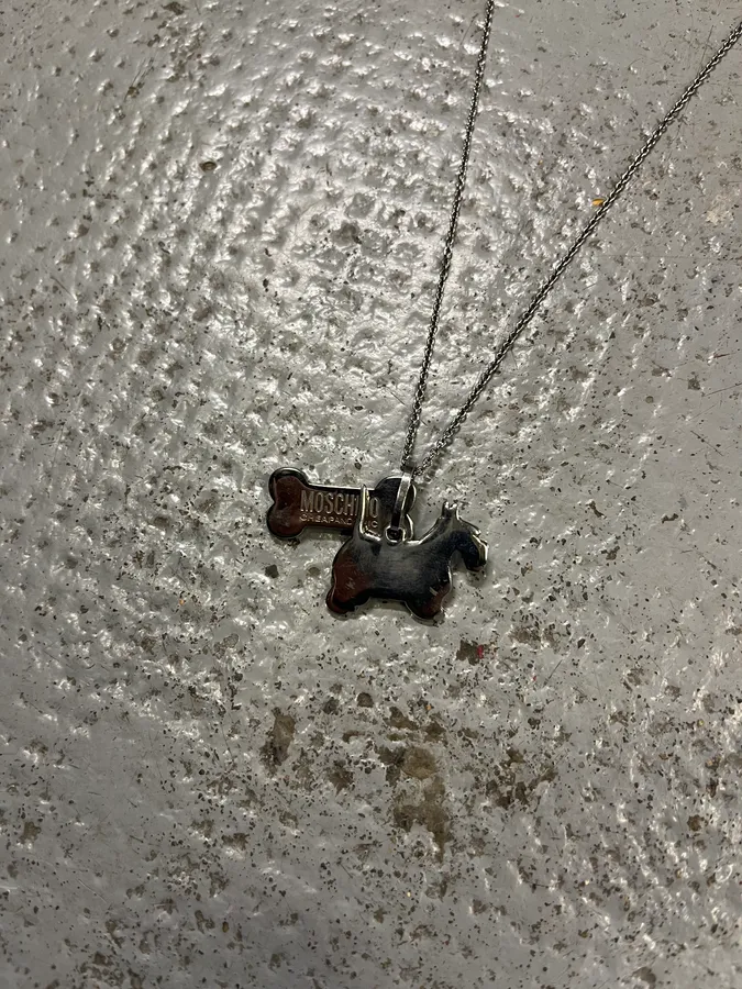 Moschino Dog Bone Tag Steel Necklace - Image 7
