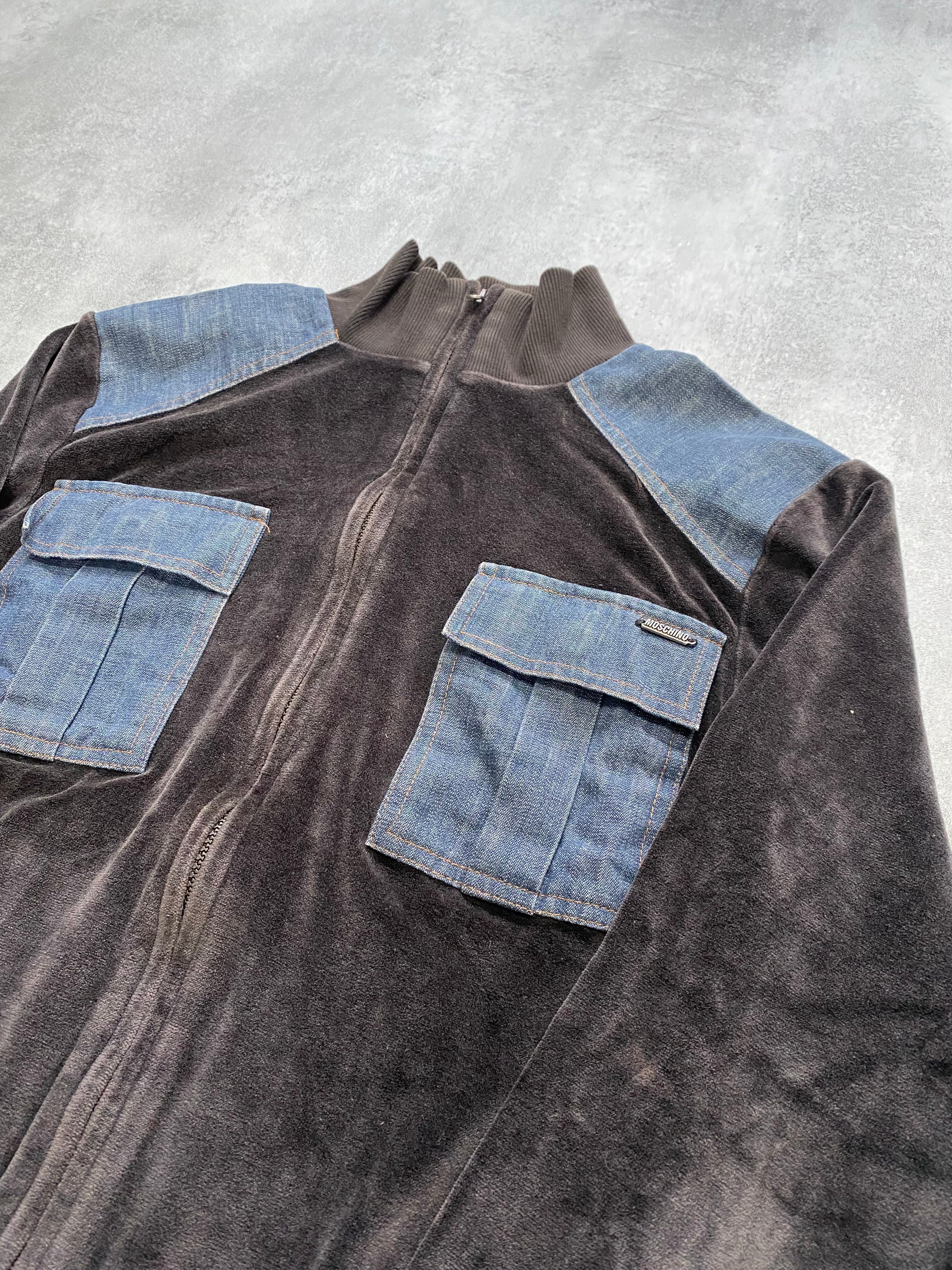 Moschino Hybrid Velvet Denim Jacket (M) - Image 2