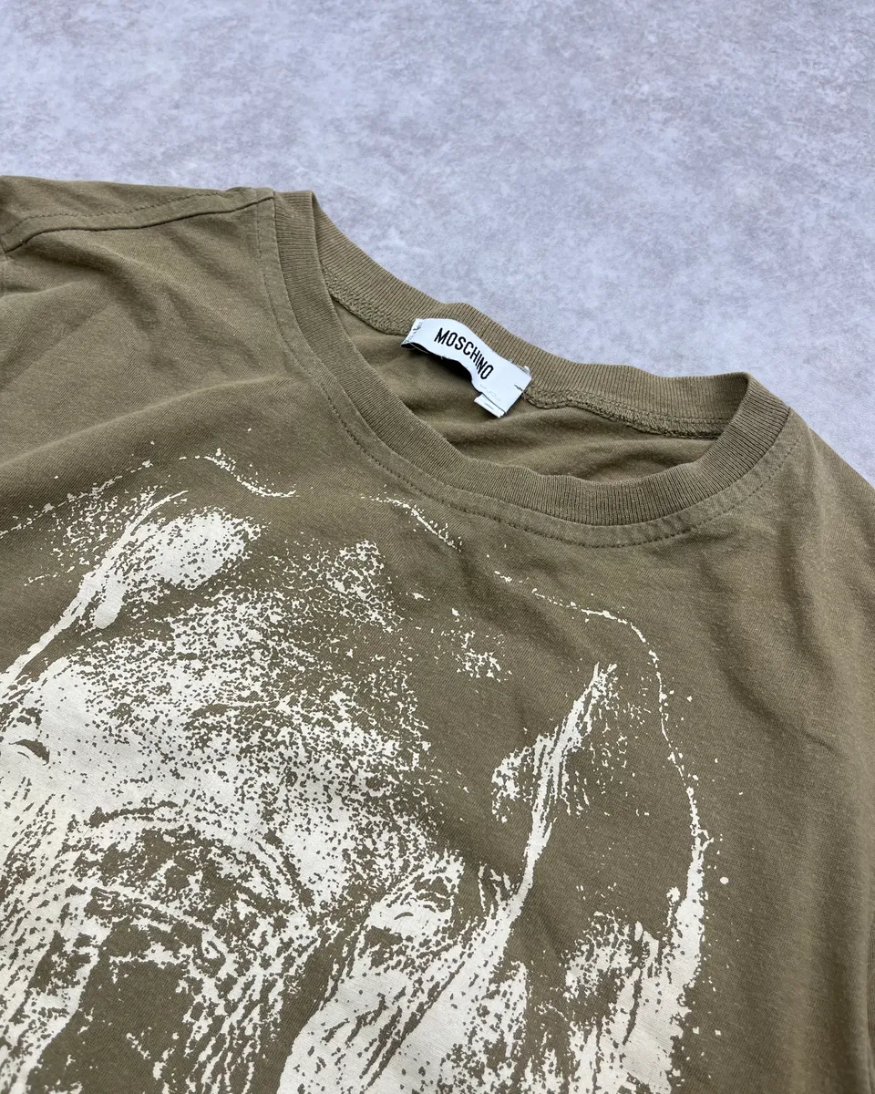 Moschino Khaki Elephant T-Shirt - Image 5