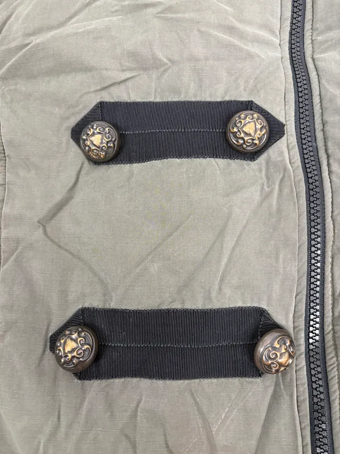 Moschino Khaki Officer Asymmetrical Zip Military Bomber Jacket - Image 9