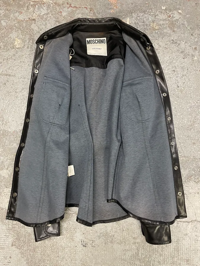 Moschino Sleek Eco Leather Black Shirt - Image 5