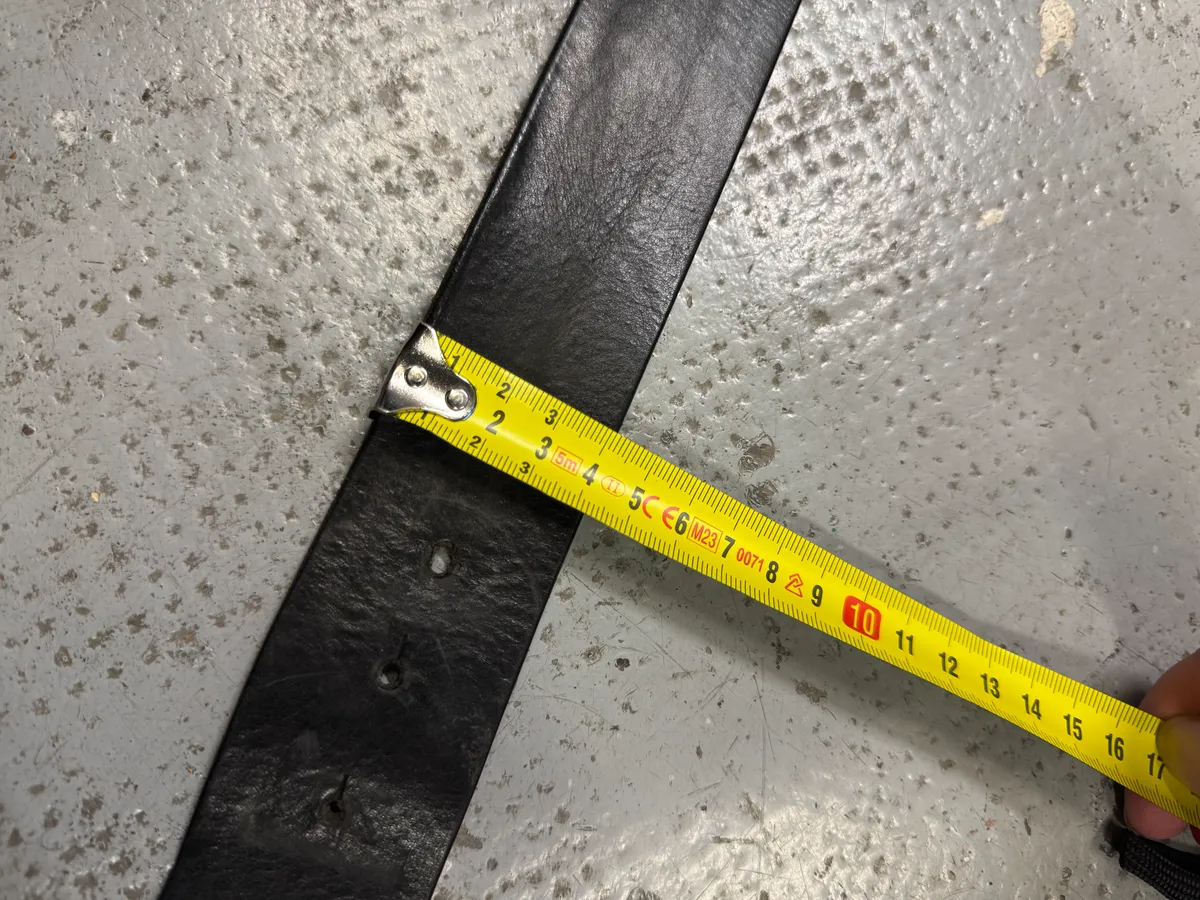 Moschino UK Flag Buckle Black Leather Belt - Image 9