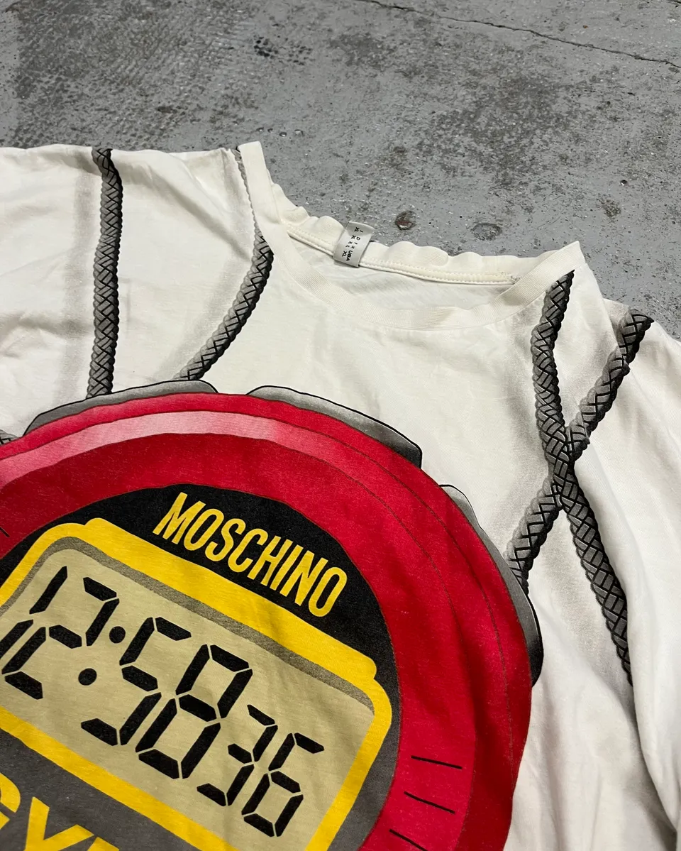 Moschino White Stopwatch Gym Sport T-Shirt - Image 5
