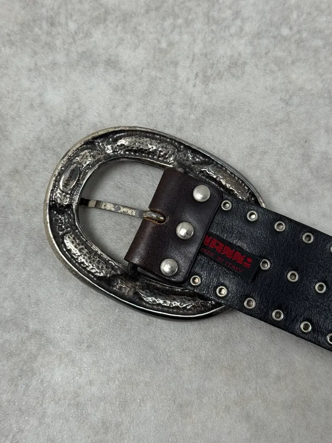Nanni Milano Black Studded Leather Belt - Image 6