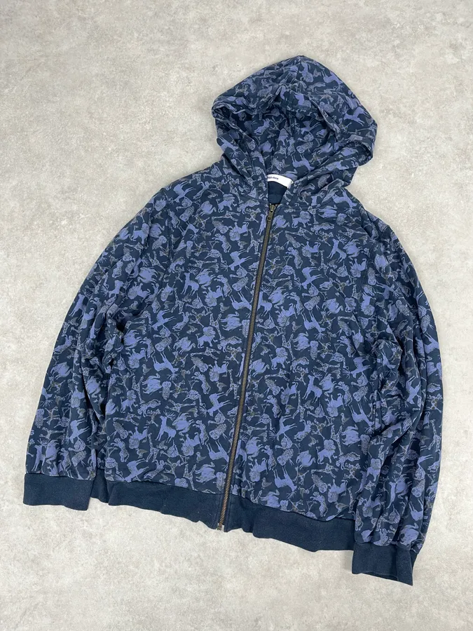 Ne-Net Navy Blue Animals Savage Japanese Zip-up Hoodie - Image 5