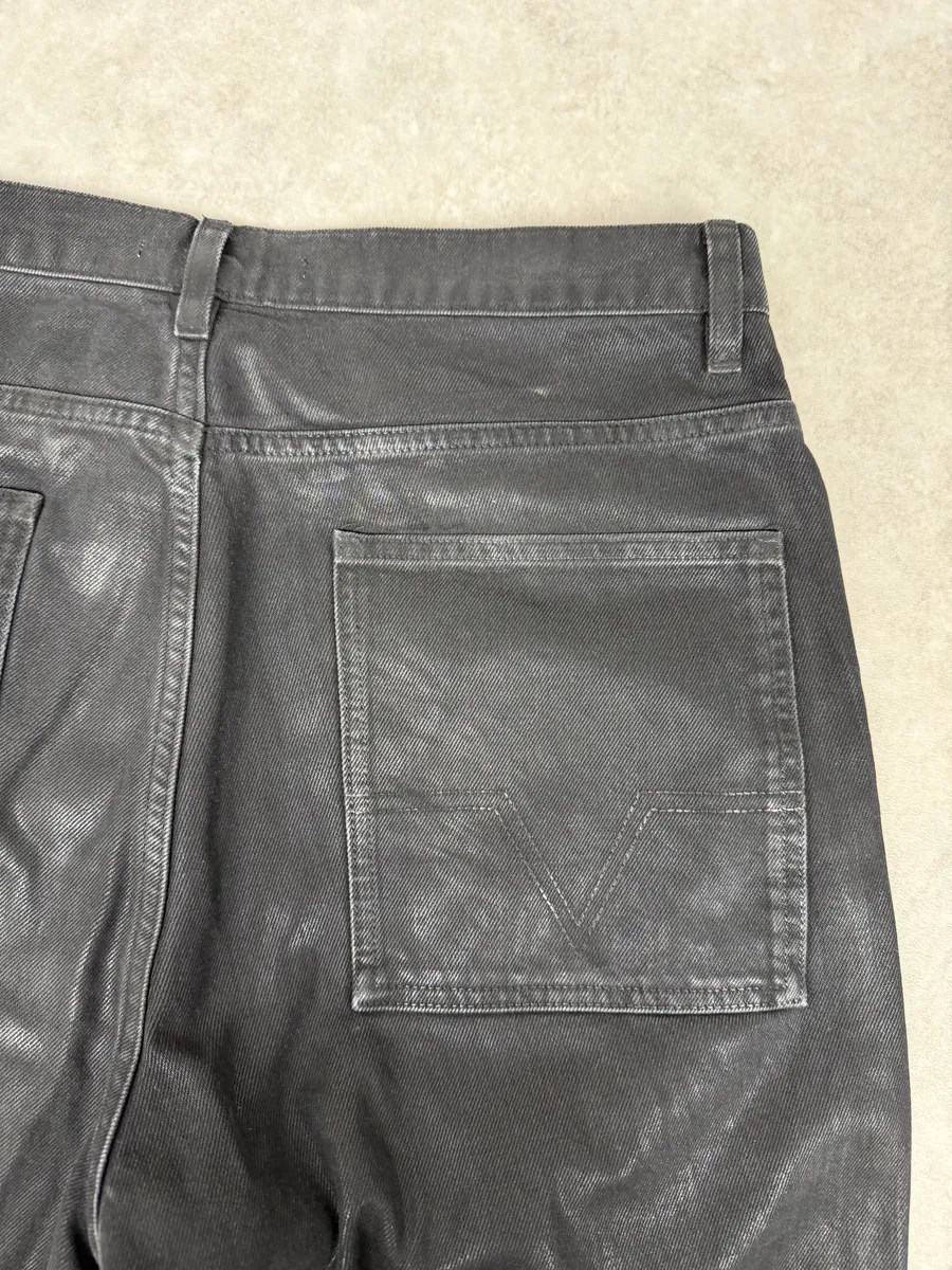 No Maintenance Black Waxed Effect Flared Pants - Image 9