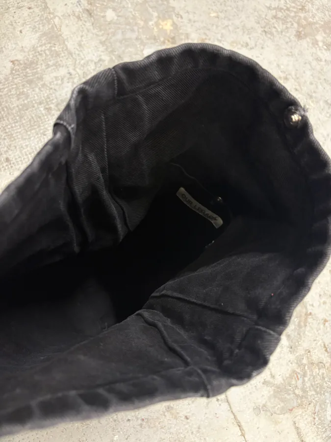 Our Legacy Black Denim Washed Shoulder Bag - Image 9