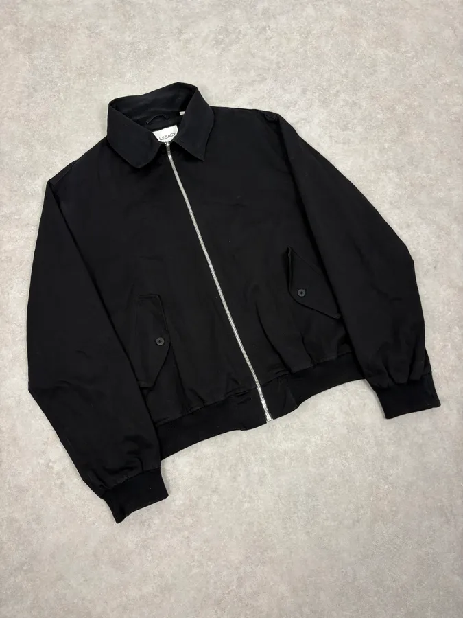 Our Legacy Black Work Twill Classy Zip-up Worker Jacket - Image 4