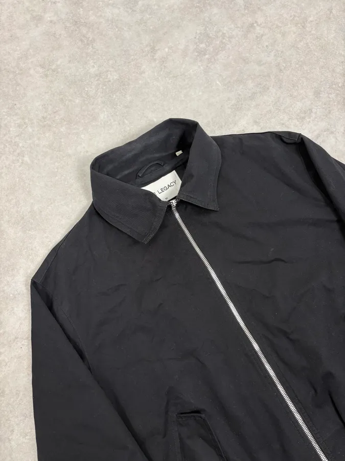 Our Legacy Black Work Twill Classy Zip-up Worker Jacket - Image 5
