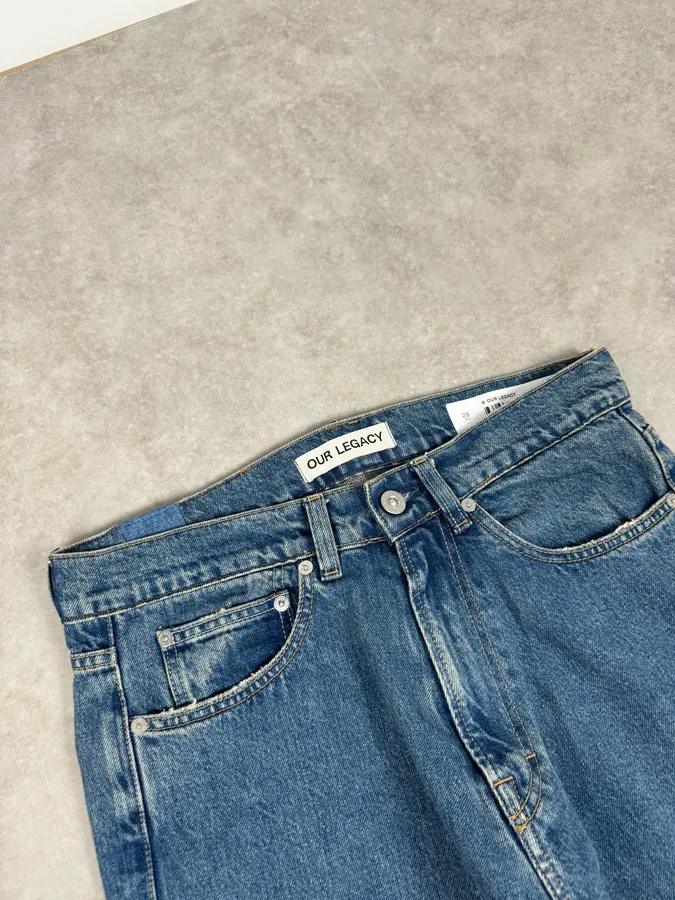Our Legacy Blue Distressed Denim Jeans - Image 6