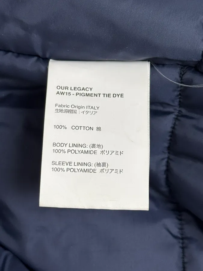 Our Legacy Dyed Blue Eroded Bomber Jacket - Image 12