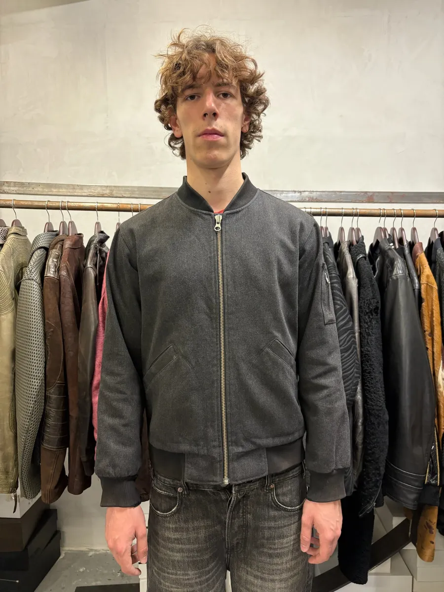 Our Legacy Grey Wool Bomber Jacket - Image 2
