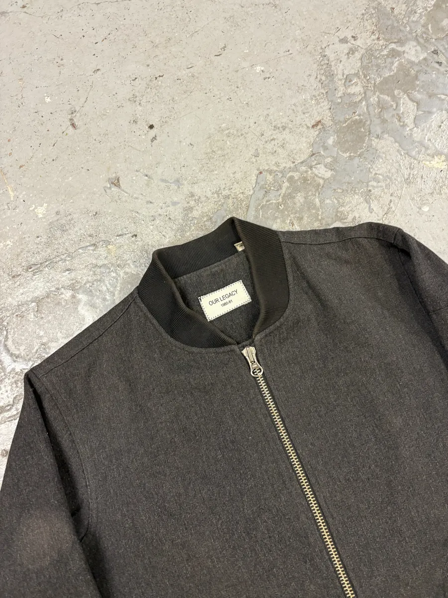 Our Legacy Grey Wool Bomber Jacket - Image 6