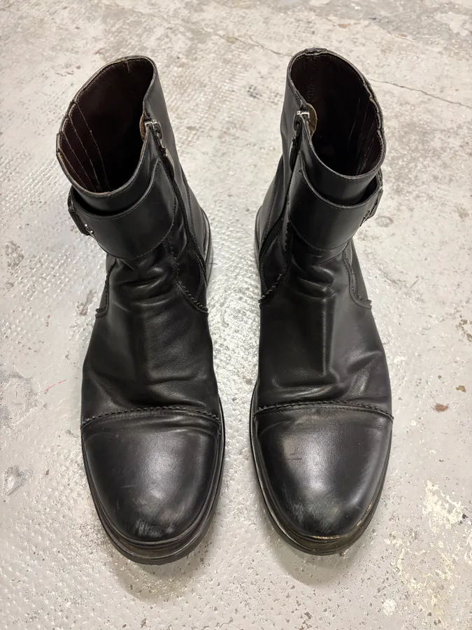 Paciotti Black Leather Harness Chelsea Boots - Image 4