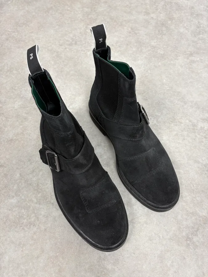 Paul Smith Black Suede Leather Buckle Classy Boots - Image 4