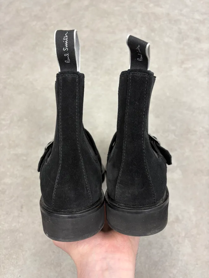 Paul Smith Black Suede Leather Buckle Classy Boots - Image 7