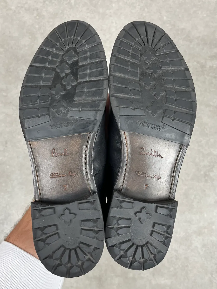 Paul Smith Black Tornado Zip Leather Boots - Image 7