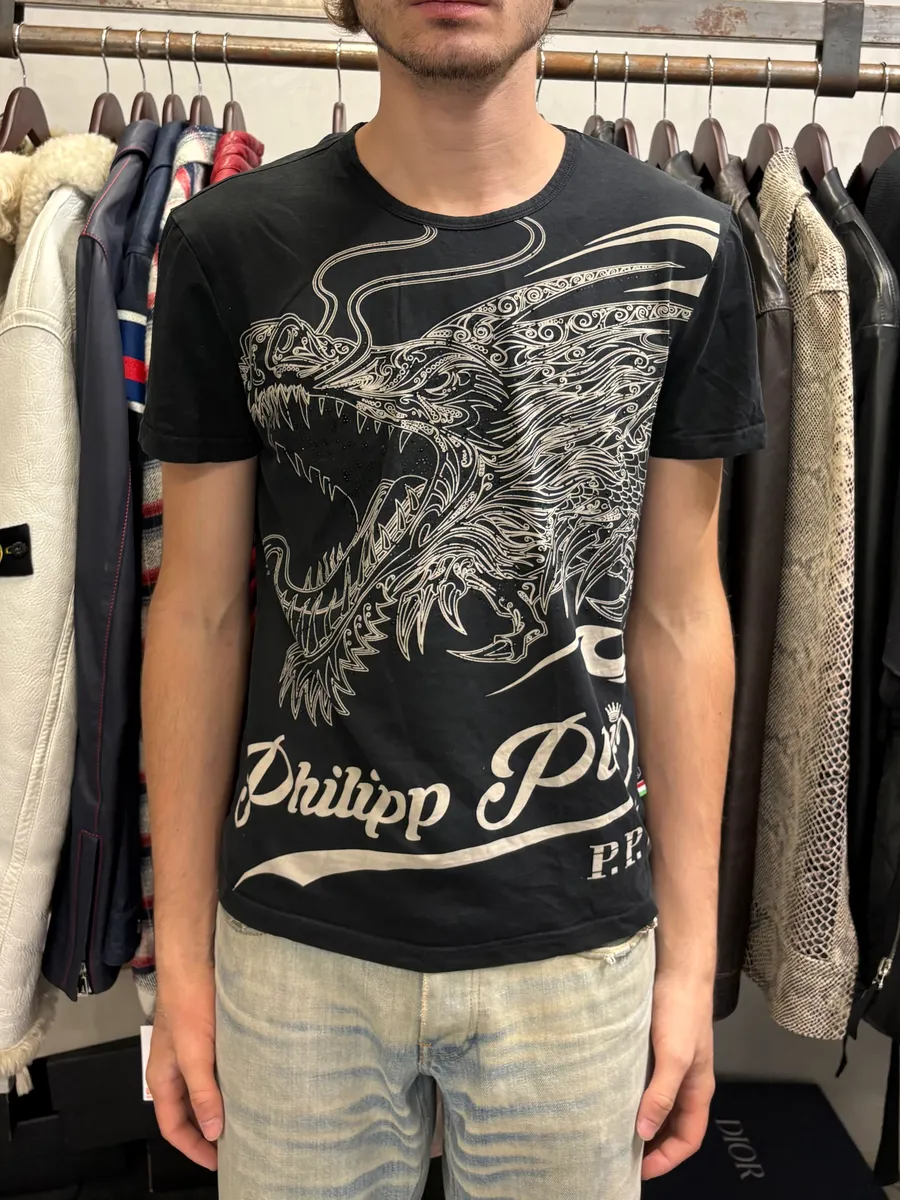 Philipp Plein Dragon Art Black T-Shirt - Image 2
