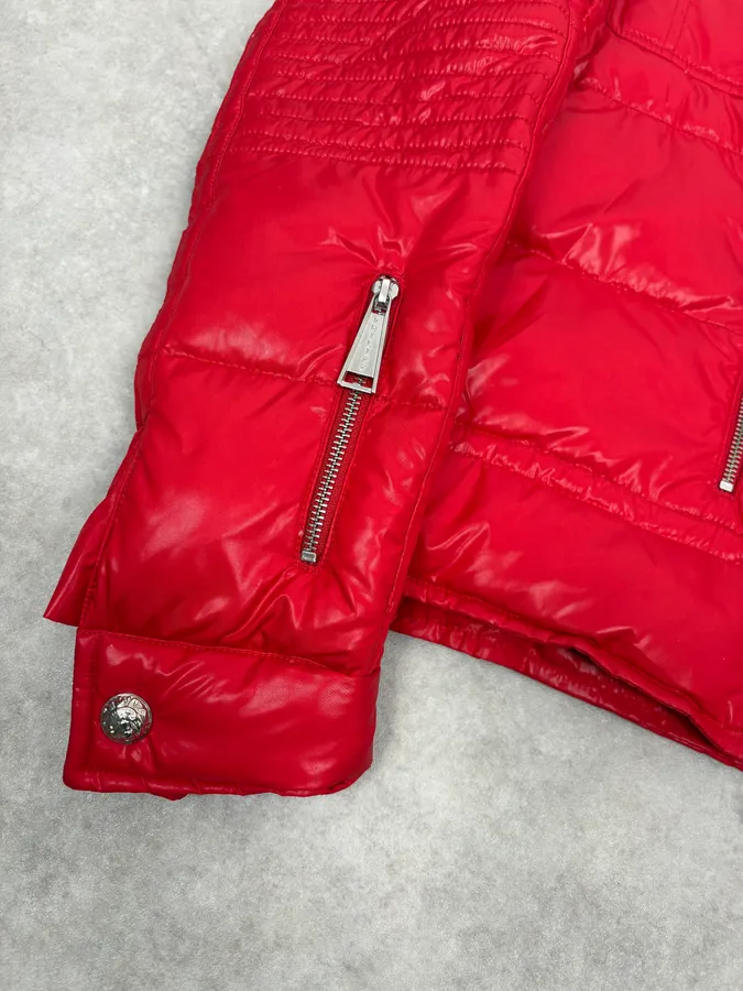 Philipp Plein Red Multi Zip Biker Puffer Jacket - Image 9