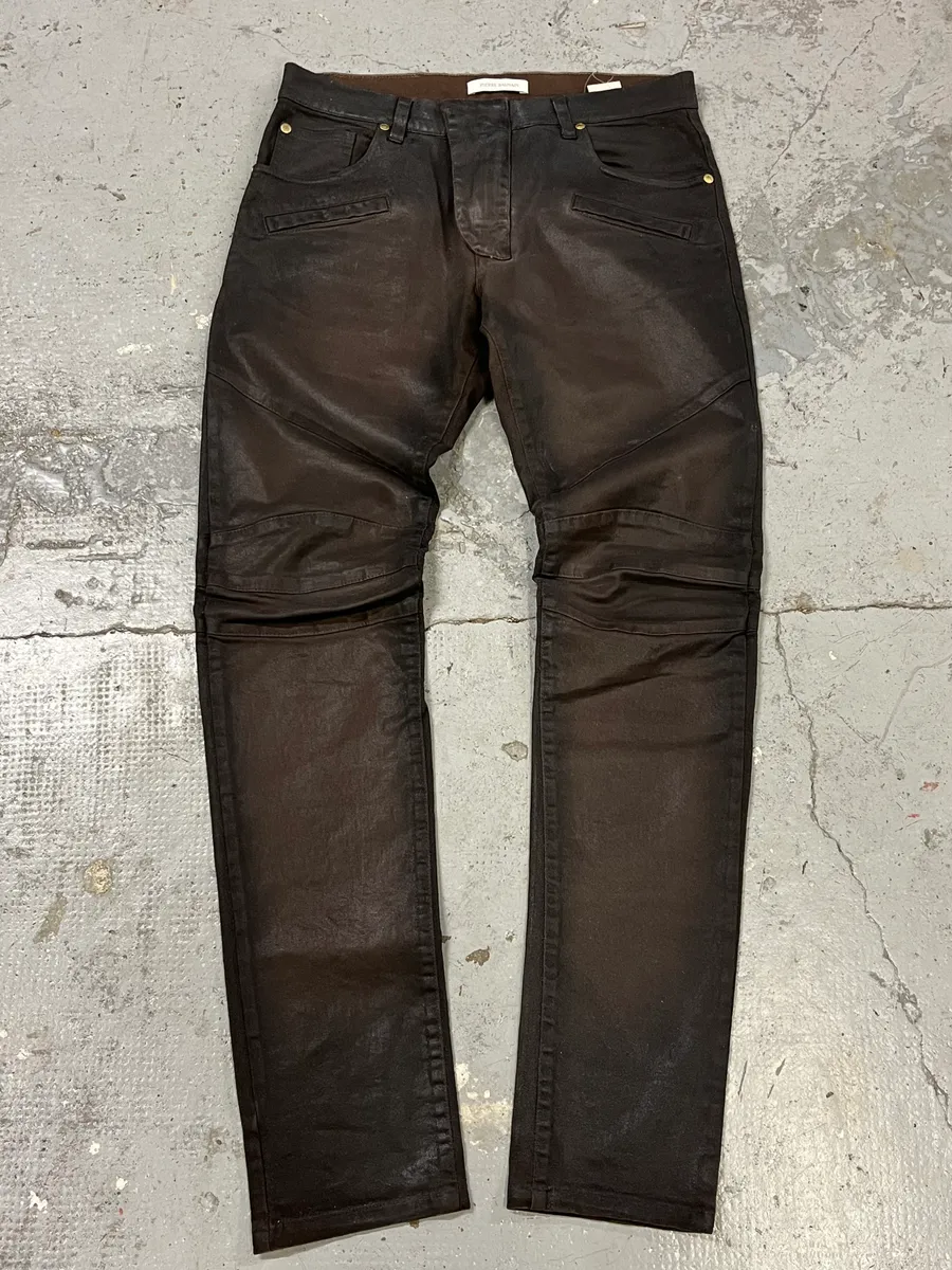 Pierre Balmain Waxed Brown Denim Jeans
