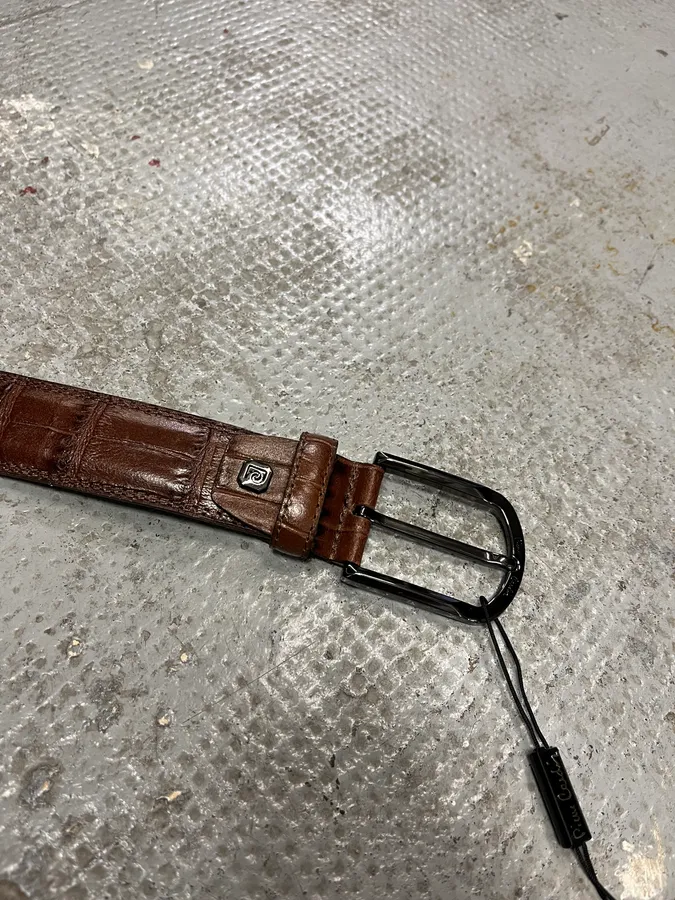 Pierre Cardin Brown Crocodile Leather Best (OS) - Image 7