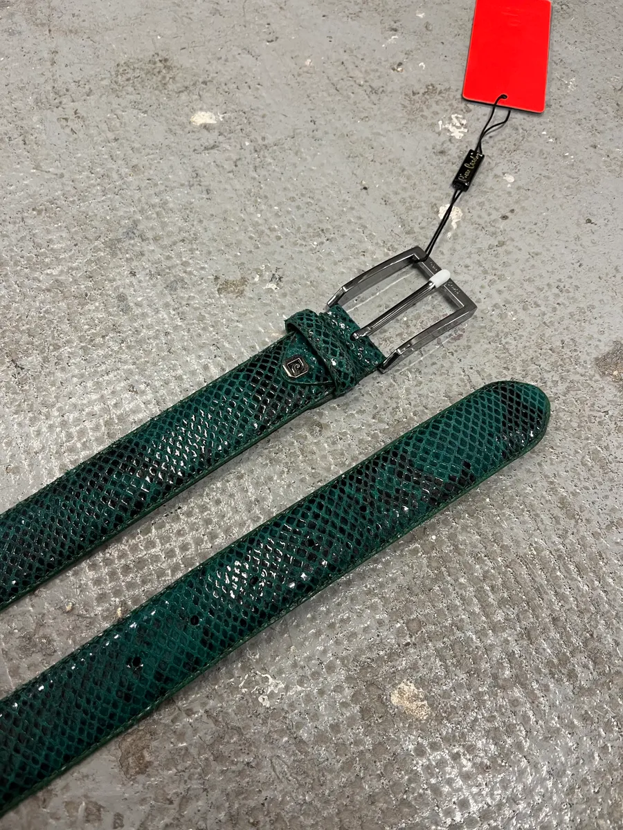 Pierre Cardin Green Snake Leather Belt (OS) - Image 3
