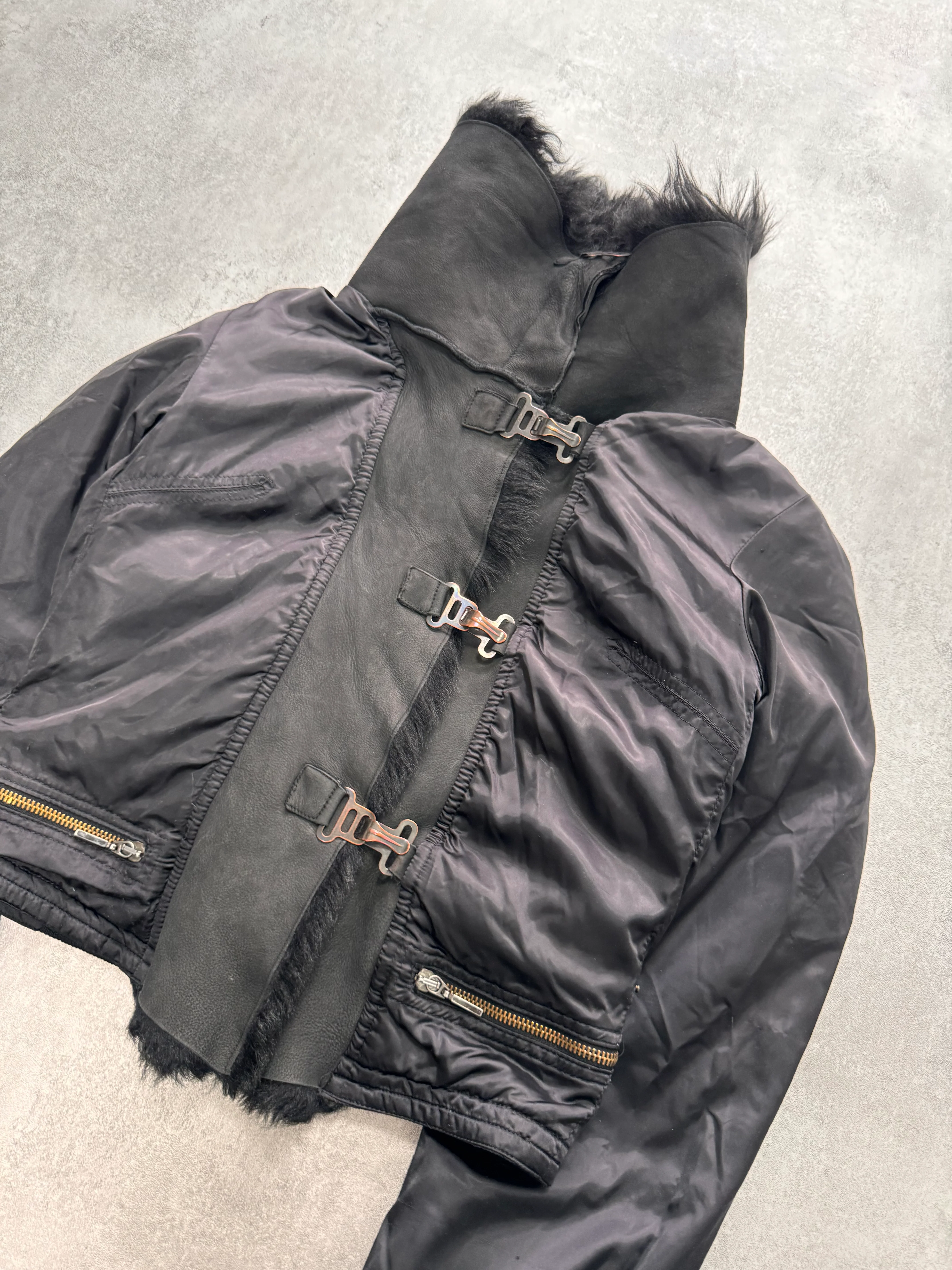 Plein Sud Hybrid Black Puffer Cropped Jacket - Image 2