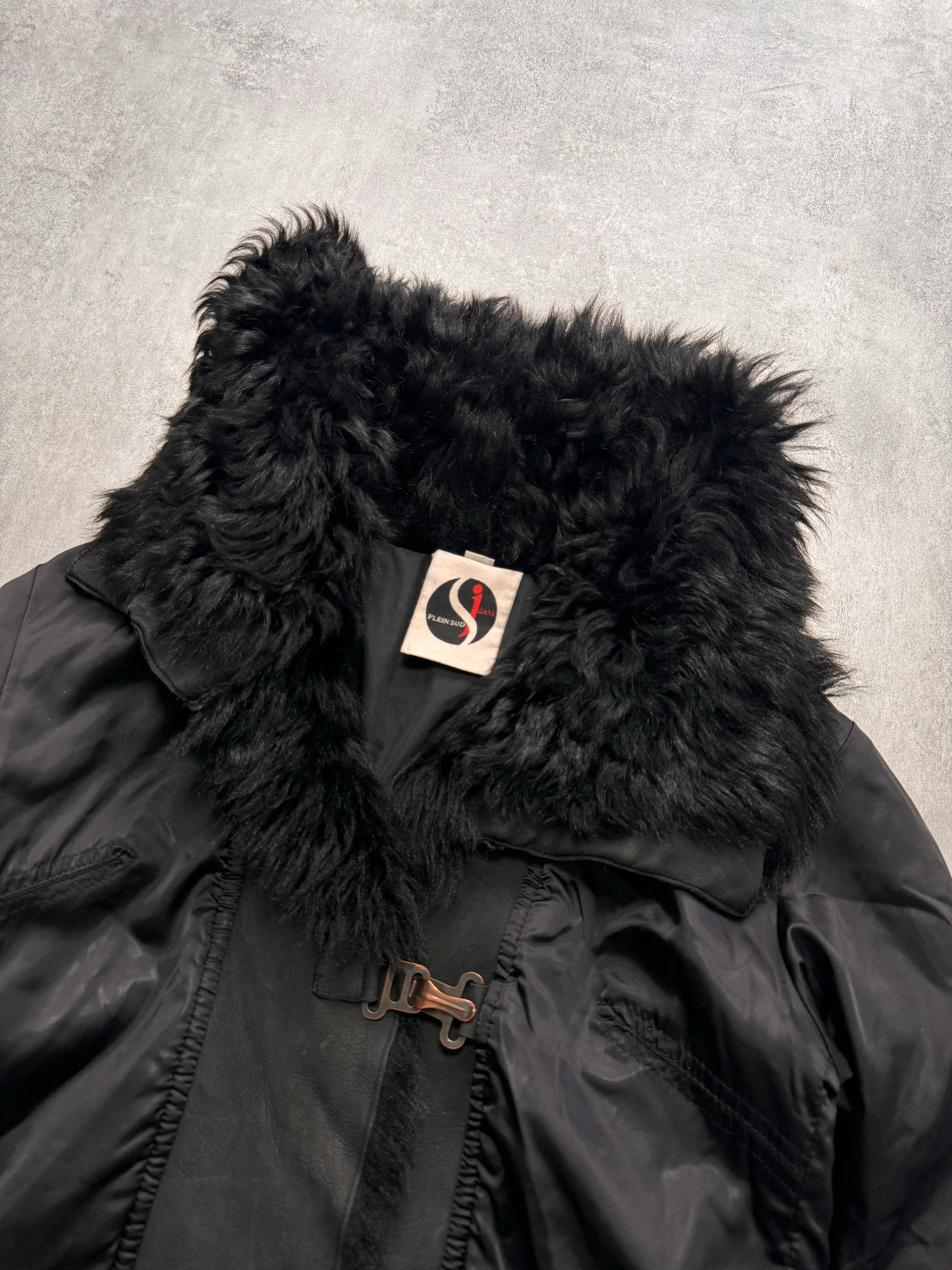 Plein Sud Hybrid Black Puffer Cropped Jacket - Image 4