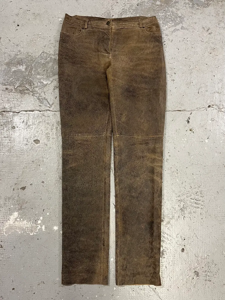 Plein Sud Distressed Leather Pants