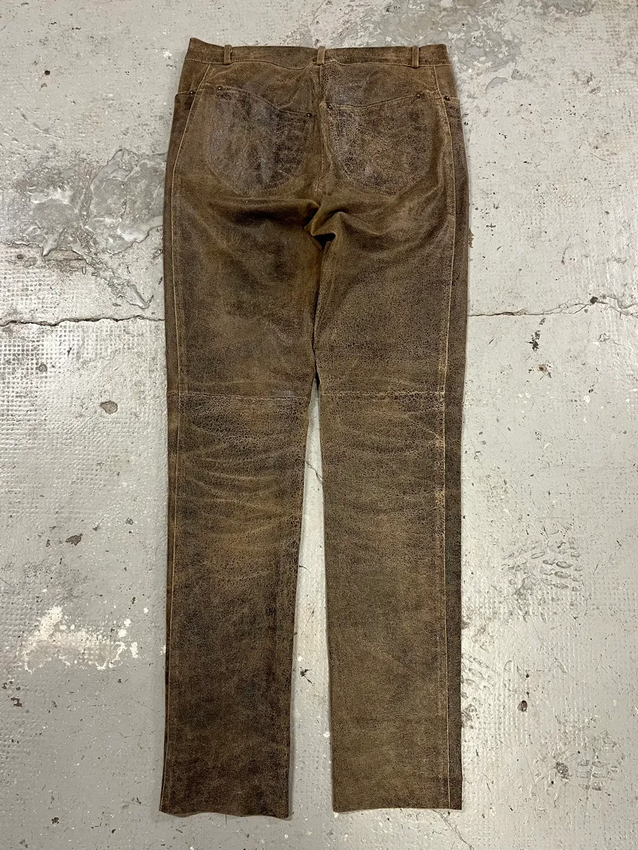 Plein Sud Distressed Leather Pants - Image 2