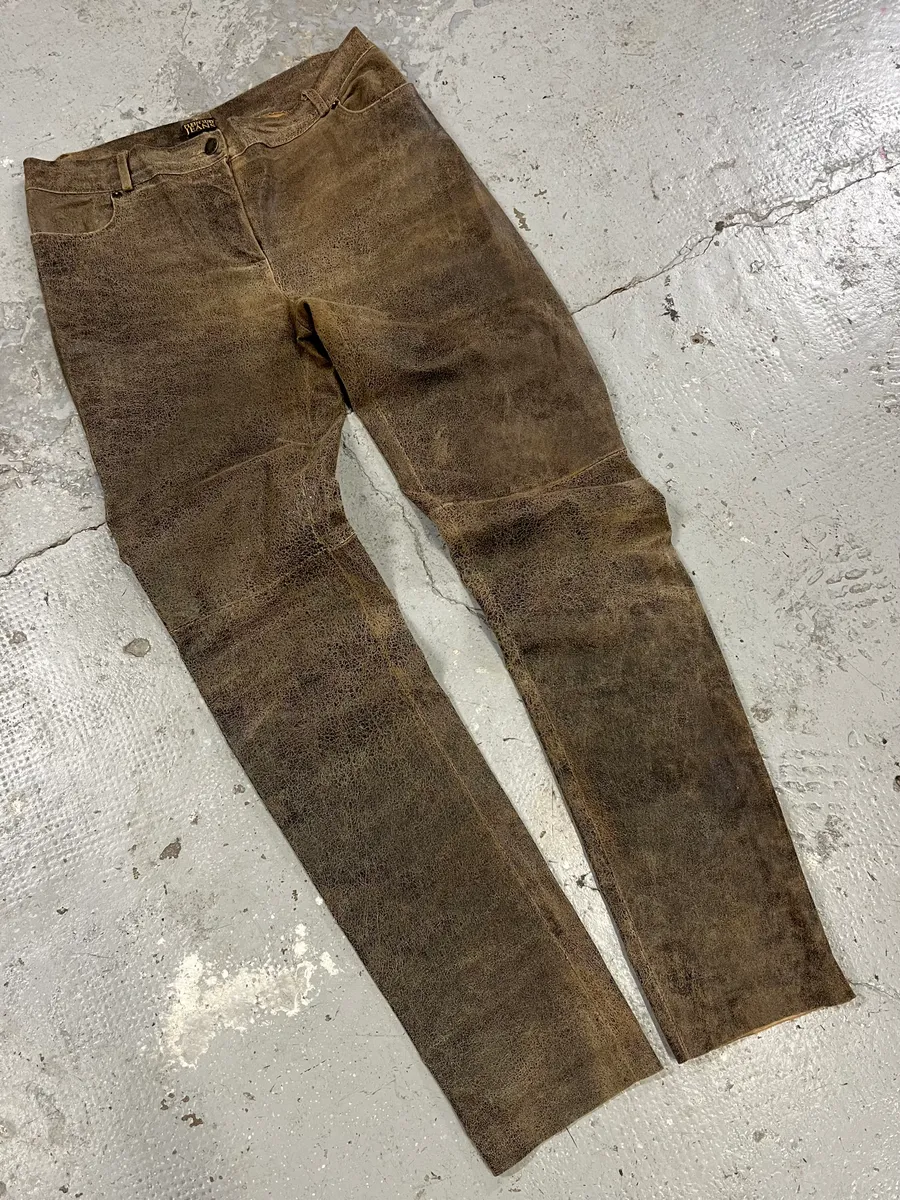 Plein Sud Distressed Leather Pants - Image 3