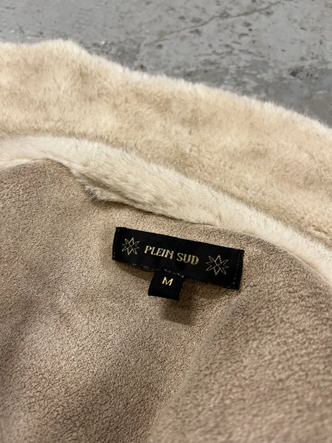 Plein Sud Faux Fur Beige Jacket - Image 7