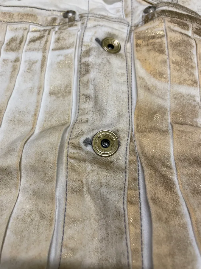 Plein Sud Golden White Denim Jacket - Image 6
