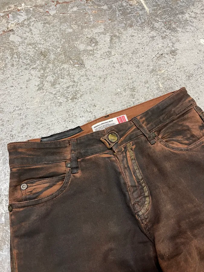 Plein Sud Waxed Burnt Copper Skinny Jeans - Image 3